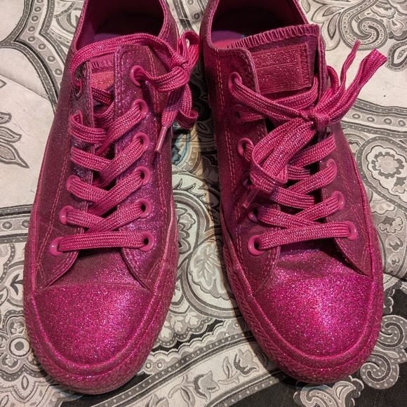 Converse Pink Glitter Sneakers - Picture 1 of 4